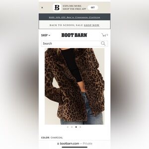 Shyanne Women's Leopard Print Faux Fur Coat brand NWT purchased from Boot Barn
